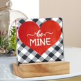 thumbnail image 4 of Valentine’s Day Love Desk Decor,Be Mine In Red Heart Buffalo Plaid Acrylic Desk Decorative Sign With Wooden Stand for Home Tabletop Desk Decoration,Valentine’s Day Gifts for Her Wife Girls Girlfriend, 4 of 6
