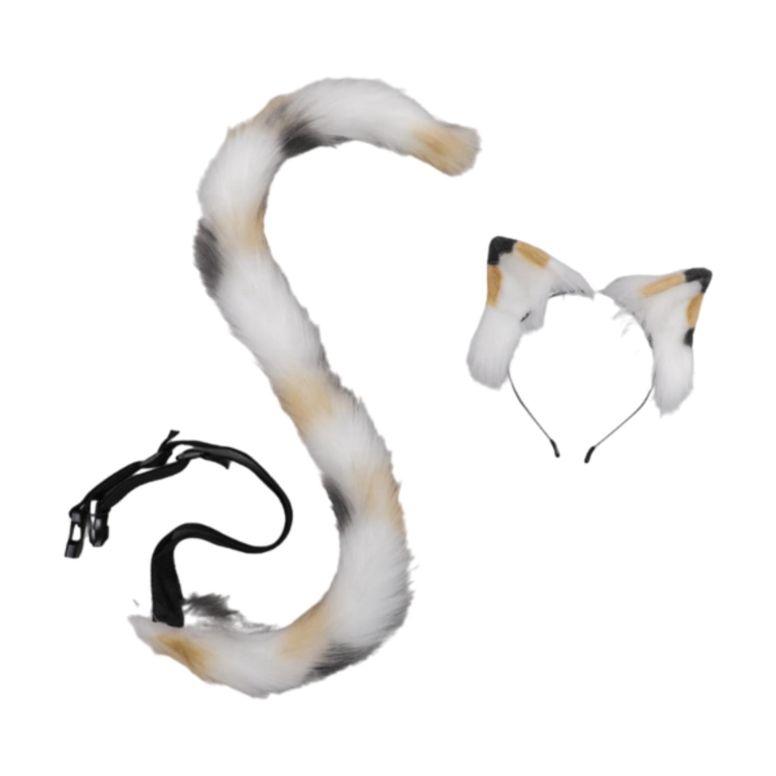 Set De Orejas Y Cola De Gato De Felpa Con Alambre Flexible – Accesorio Unisex Para Cosplay, Halloween Y Fiestas