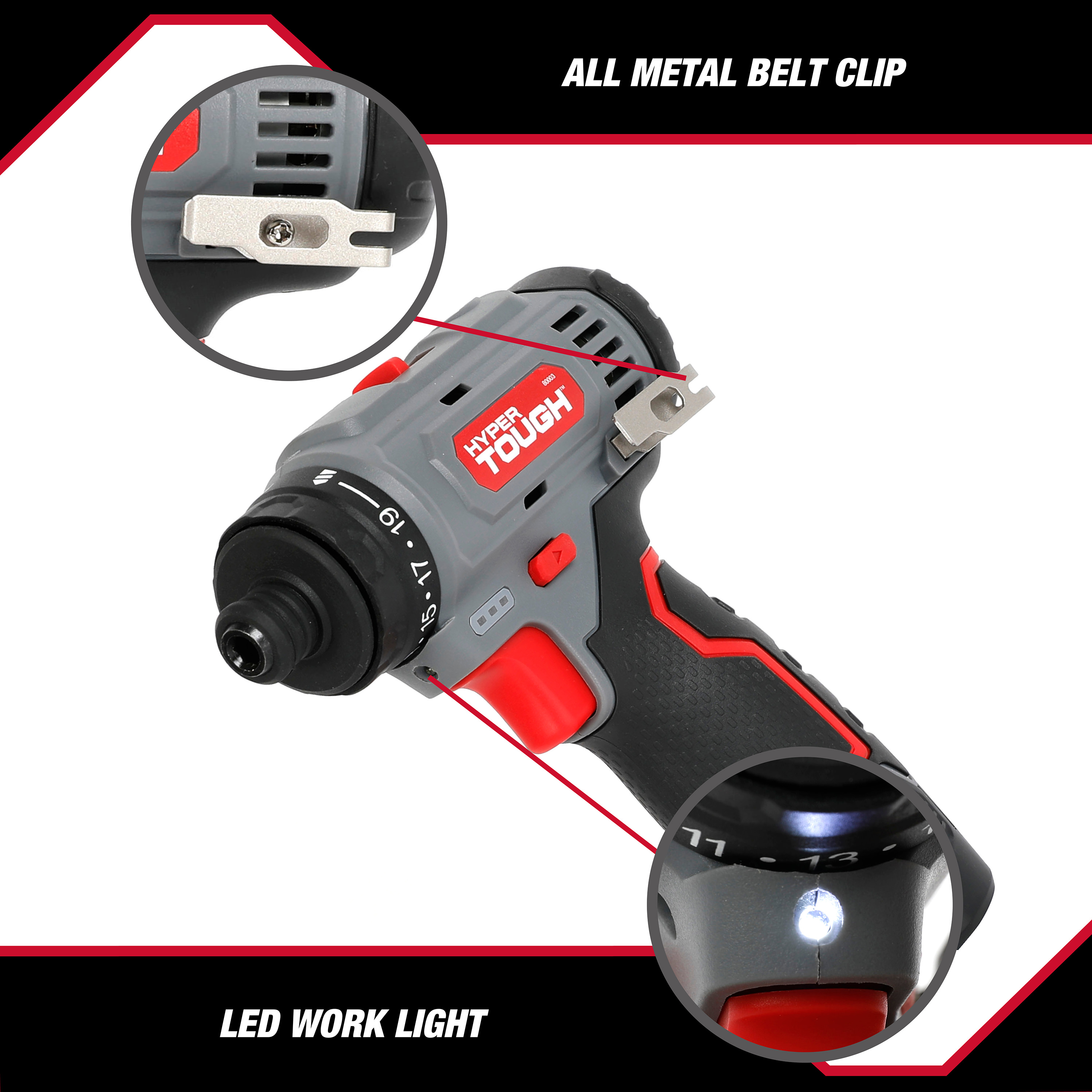 Hyper Tough 12V Max Lithium-Ion 3-in-1 Multi-Head Power Drill Set with 1.5Ah Battery and Charger