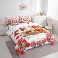 thumbnail image 2 of Erosebridal Red Flowers Blossom 7-Piece Twin Bedding Sets,Cute Farm Highland Cow Bedding Comforter Set For Men Women,Reversible, 2 of 7