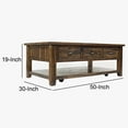 thumbnail image 6 of 3 Drawer Cocktail Table With Open Shelf Beneath, Dakota Oak- Saltoro Sherpi, 6 of 7