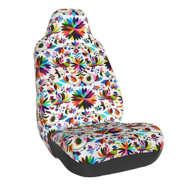 Wukai Mexican Bright Style Full Set Car Seat Covers with Soft Padding Universal Auto Front Seats Protector and Cushion Mat