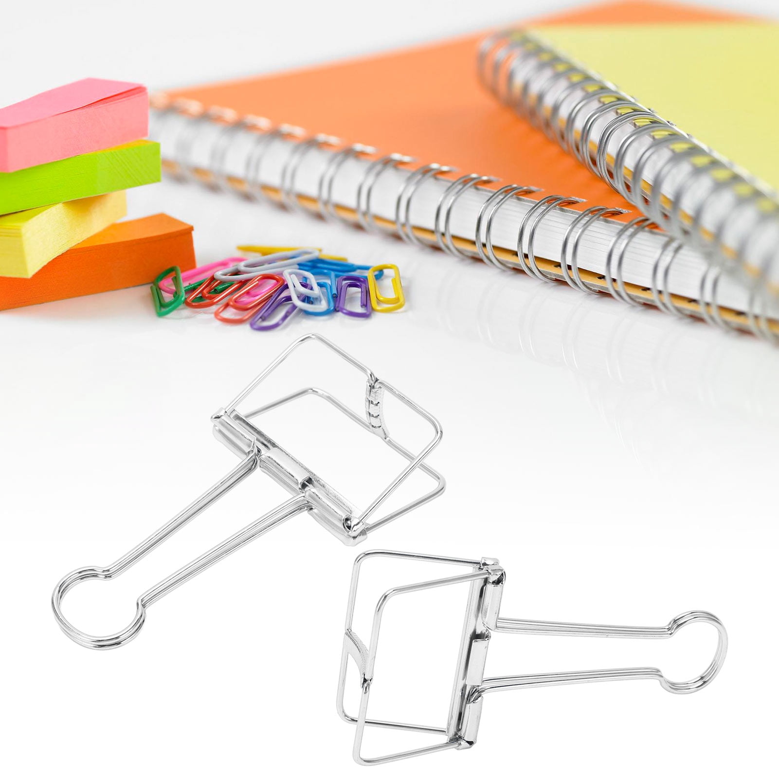 Rupoun 51mm Large Metal Binder Clips, Silver Hollow Paper Clamps for Office, 30 Count