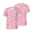 thumbnail image 3 of Daiia Pink Flamingos and Flowers Mens Baseball Jersey Button Down Shirts Short Sleeve Sports Uniforms-4X-Large, 3 of 9