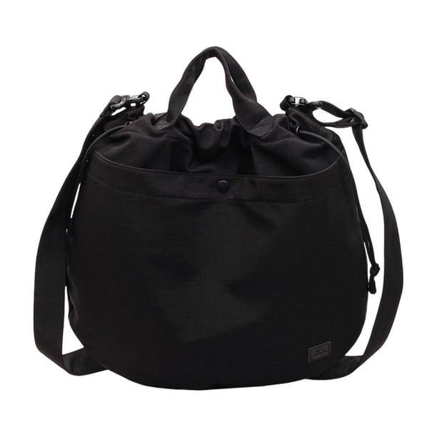 Bolso tote de nailon con cierre de cordón, bolso bandolera informal, bolso ligero para viajes y trabajo, bolso de mano de estilo japonés para uso diario.