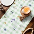 thumbnail image 3 of Easter Table Runner 60 Inches, Spring Bunny Ears Feet Flowers Green Plaid Bed Runner Dresser Scarves Tabletop for Indoor Outdoor Parties/Ceremony/Banquet, 13" x 60", 3 of 8