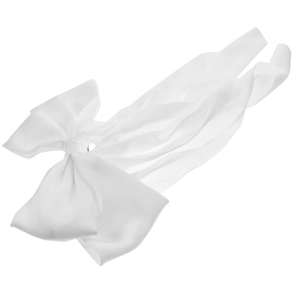 OULII Large Bowknot Hairpin Fabric White Hair Decoration for Women Party 1Pack