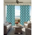 thumbnail image 4 of Turquoise Morocco Blackout Curtains 63 Inches Length, Farm Country Moroccan Geometric Plaid Window Treatment Thermal Insulated Drapes for Bedroom Living Room 2 Panels 104x63 Inches, 4 of 8