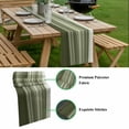 thumbnail image 5 of Sage Green Striped Table Runner - 60 Inch Long, Kitchen Dining Table Runner Dresser Scarves, Modern Abstract Art Wave Moire Gradient Farmhouse Decor for Coffee Tables Wedding Party Banquet, 5 of 8