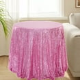 thumbnail image 6 of Darzheoy Round Tablecloth 47x47 Inches Glitter Wedding Decor Polyester Table Cover for Party Banquet Reception Dinner Decoration Sequins, Pink, 6 of 6