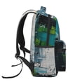 thumbnail image 4 of KLL Abstract Brushstrokes Green Blue Print Casual Backpack for Men Women,Travel Casual Backpack Outdoor Activities Bag Daypack for Travel Hiking Shopping Daily, 4 of 5