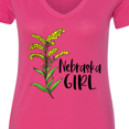 thumbnail image 4 of Inktastic Nebraska Girl Goldenrod Flower Women's V-Neck T-Shirt, 4 of 5