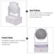 thumbnail image 3 of Raindrops 1Ud Desktop Cosmetic Mirror White with Storage Box for Home Use Rotatable 360 Degrees, 3 of 7