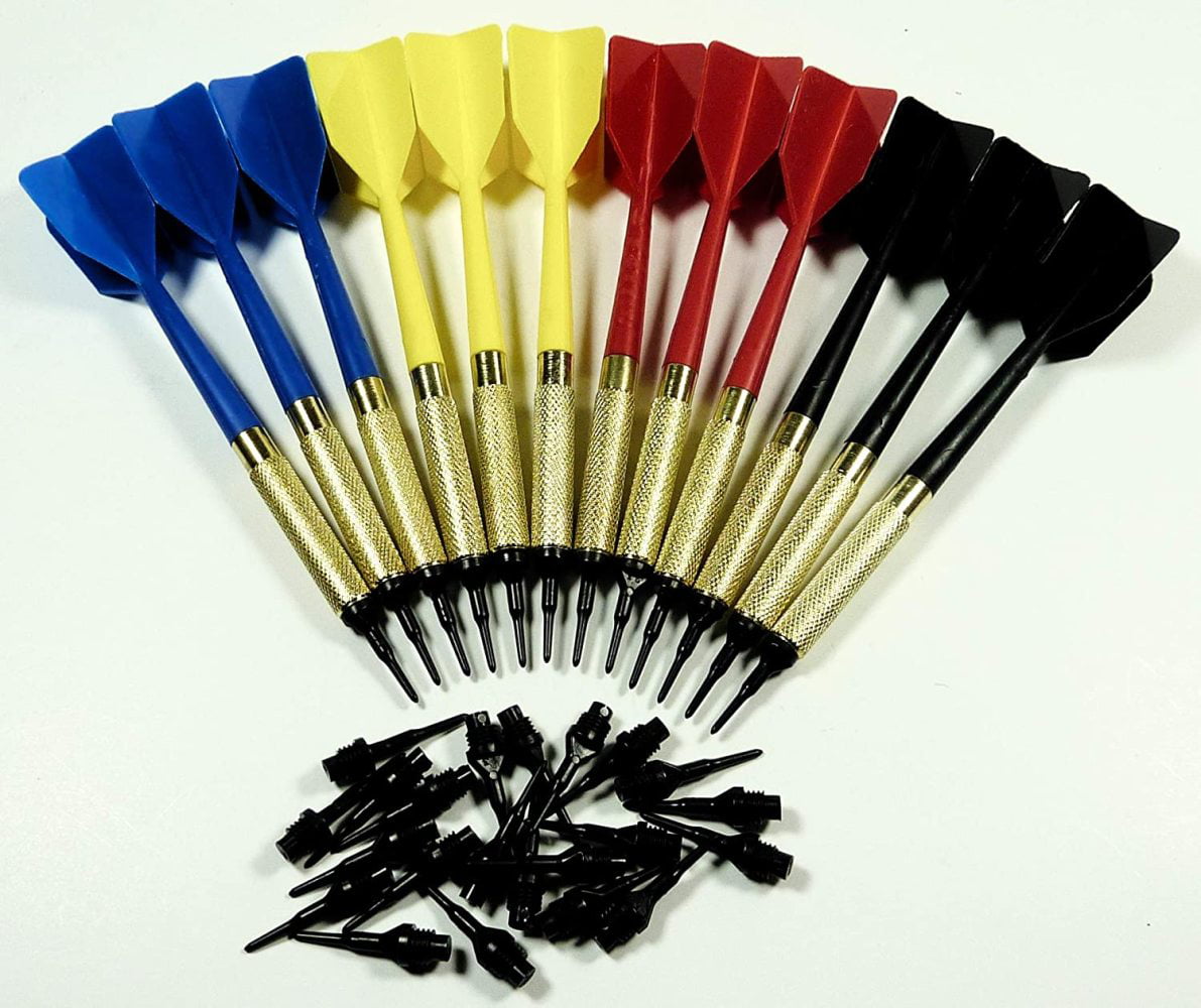 Lot of 12 Assorted Colors 50 Extra Tips by GLD Viper Plastic Soft Tip Darts 