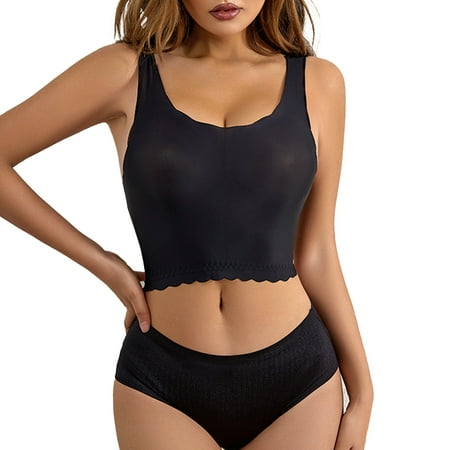 

gvdentm Women s Easy Does It® Underarm-smoothing With Seamless Stretch Wireless Lightly Lined Comfort Bra Bralettes For Women Black M