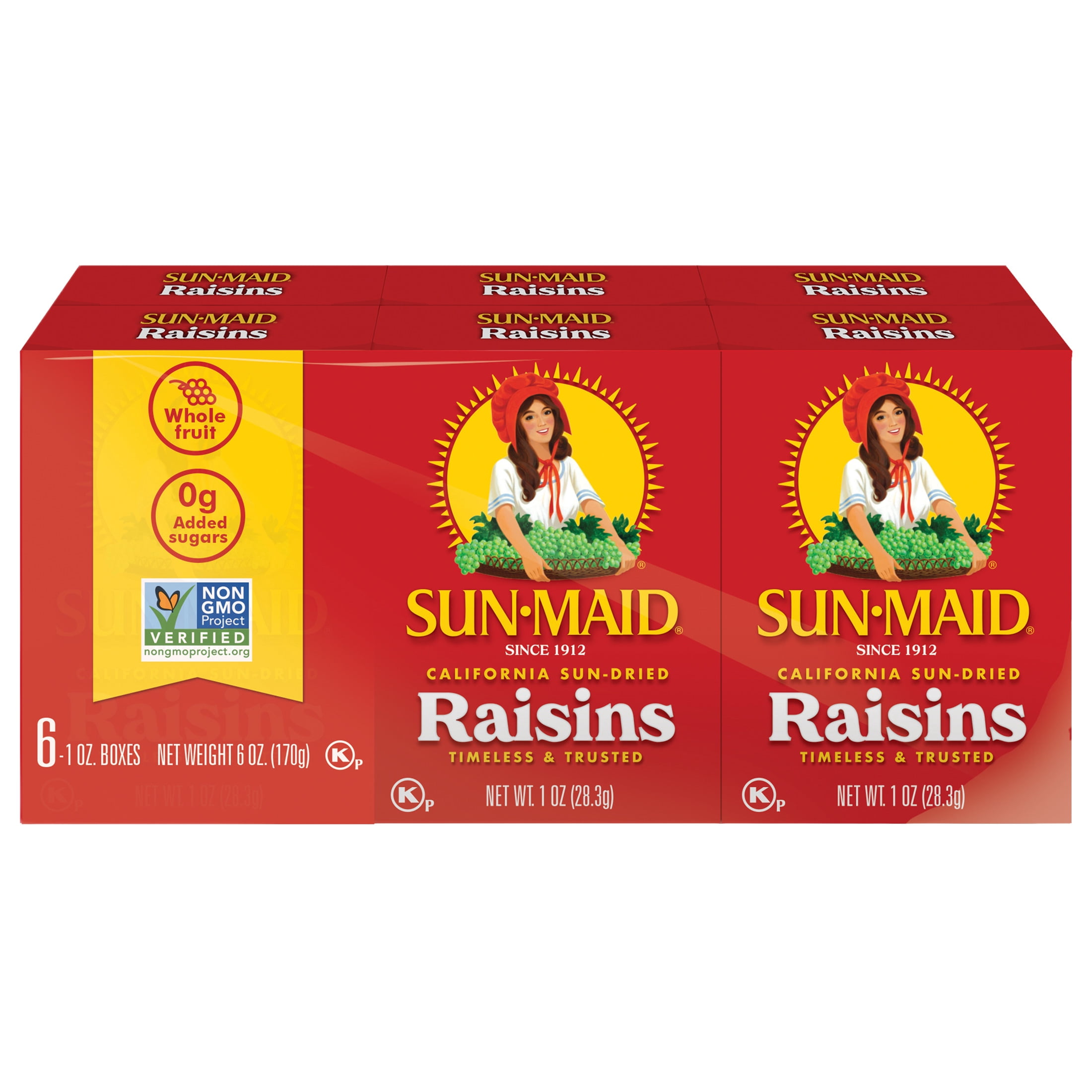 (4 pack) Sun-Maid® California Sun-Dried Raisins 6-Pack/1oz Cartons