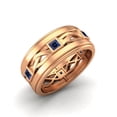 thumbnail image 2 of 2mm Square Blue Sapphire 925 Sterling Silver Rose Vermeil Twisted Rope Stackable Valentines Day Gifts Ring, 2 of 4