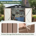 thumbnail image 3 of Sunmthink 9.5 x 9.5 FT Outdoor Storage Shed, Patio Large Metal Shed with Lockable Door Waterproof Tool Shed for Paio, Lawn, Brown, 3 of 8