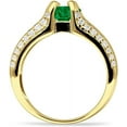 thumbnail image 6 of Round Engagement Ring Green Emerald Cubic Zirconia Yellow Tone 925 Sterling Silver, Size 10, 6 of 7