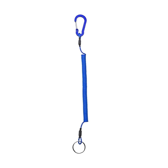Almencla Longe de Pêche Enroulée Rétractable pour l'Escalade Randonnée Bleu