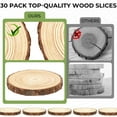 thumbnail image 3 of Wood Slices, 20 Pcs 3.5"-4" Natural Wood Rounds with Predrilled Hole, Wooden Circles with Bark, Unfinished Wood Kit for Paint DIY Ornaments Christmas Crafts Arts Wedding Decorations, 3 of 6