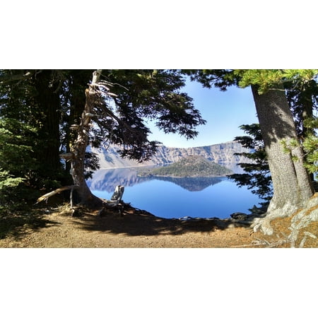 Wizard Island - LAMINATED POSTER Oregon Wizard Island National Park Blue Crater Lake Poster Print 24 x 36