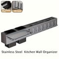 thumbnail image 3 of Stainless Steel Kitchen Wall Organizer – Multi-Function Utensil Rack with Holders & Hooks for Spatulas, Knives & Flatware Space-Saving Countertop Storage, 3 of 8