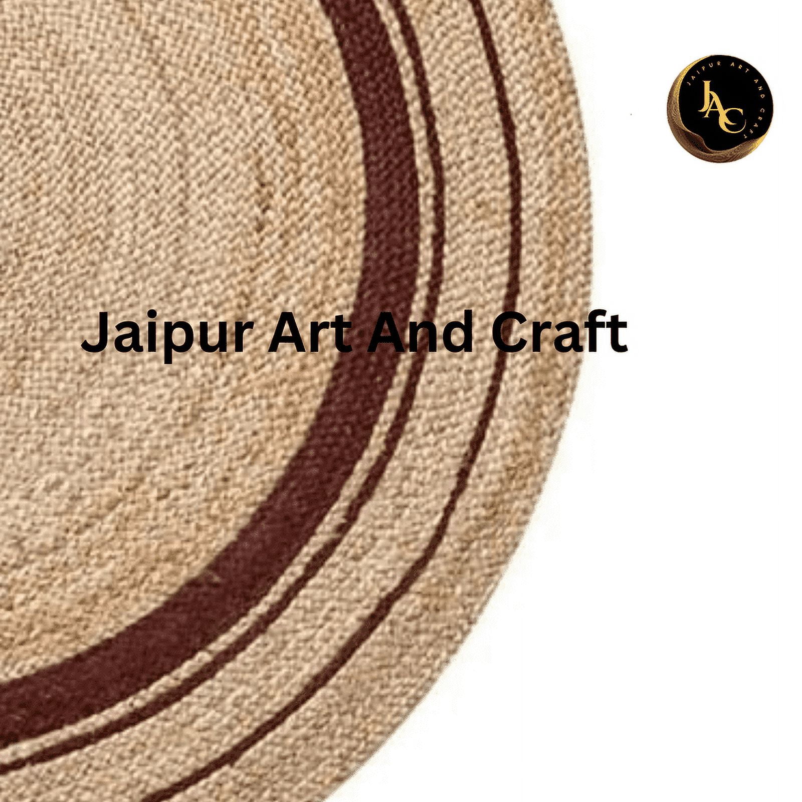 Jaipur Art And Craft Jute Braided Carpet Natural Area Rug Handmade Reversible for Home Interior (10x10 Sq Ft)