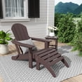 thumbnail image 4 of Polytrends  Laguna Hdpe All Weather Outdoor Patio Foldable Adirondack Chair With Ottoman And Side Table (3-Piece Set) Dark Brown, 4 of 5