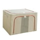 thumbnail image 5 of Organizadores de armario, contenedores de almacenamiento de ropa, caja de almacenamiento con marco de acero apilable para armario debajo de la cama, Beige 66L, 5 of 8