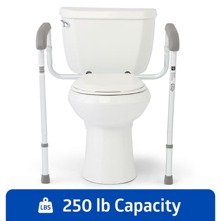 Medline Toilet Safety Rails, Height Adjustable Toilet Frame, 250 lb. Weight Capacity