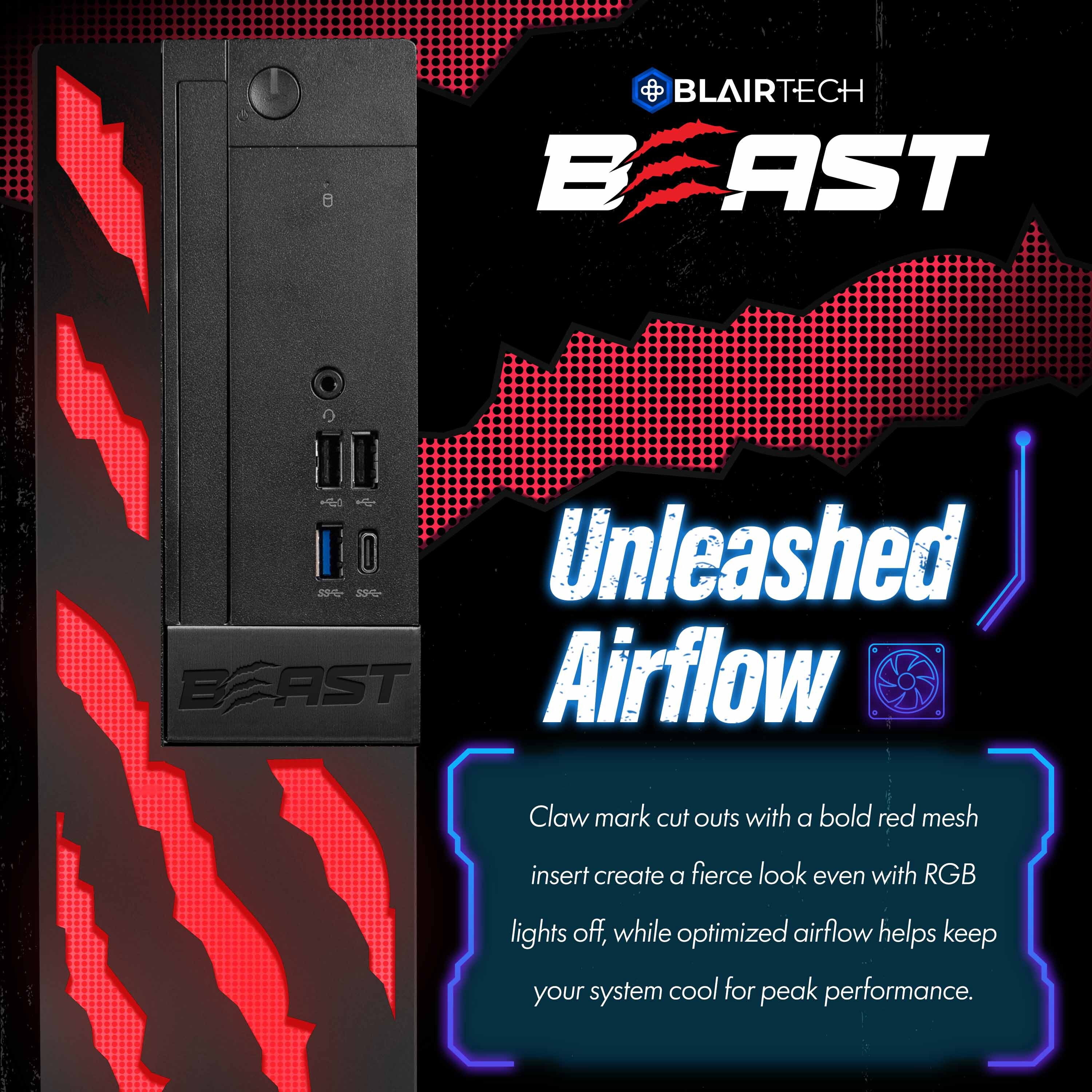 Restored Gaming PC Computer, BlairTech Beast | Intel i5 with Radeon RX 550 GPU, 16GB, 500GB SSD, WiFi + BT, Windows 11 Gaming Desktop (Refurbished)