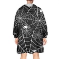 thumbnail image 2 of Wearable Oversized Blanket,Halloween Spider Webs with Spiders Wearable Blanket Hoodie for Adults,Cozy Hooded Blankets with Super Pockets,Super Warm Fuzzy Pullover for Women & Men, 2 of 6