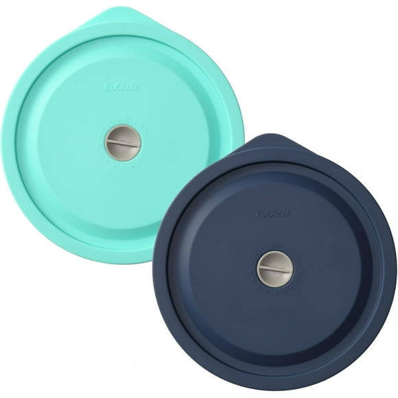 shiyou-Replacement Lids for Pyrex 7402-PC 7 Cup, Silicone Round Storage Cover Lid for Anchor Hocking Glass Bowl 2 Pack with Date Mark