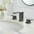 thumbnail image 5 of BWE Waterfall Widespread Bathroom Faucet Oil Rubbed Bronze 3 Holes with Pop Up Drain Stopper with Overflow and Supply Line Lead-Free 2-Handle Bath Lavatory Vanity Sink Mixer Tap Square, 5 of 23