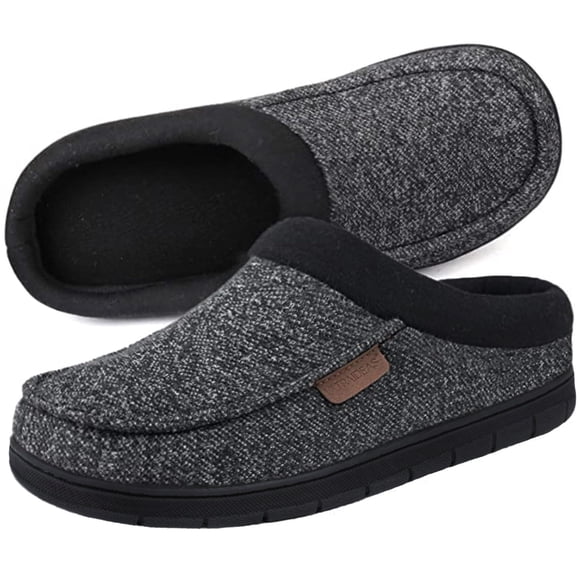 Pantuflas ULTRAIDEAS 25‑27 cm Negro/Gris con espuma viscoelástica