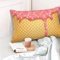 thumbnail image 4 of Salouo Pink Ice Cream Pattern Pillow Cases,1PC Pillow Covers with Envelope Closure Decorative Pillow Case for Bed Couch,Pillows Not Included-20"x30", 4 of 6