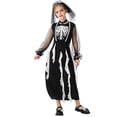 thumbnail image 2 of Odeerbi Trajes de Interpretación Para Niñas Vestidos de Manga Larga Con Estampado de Calavera Vestido de Encaje Divertido Para Niños, 2 of 6
