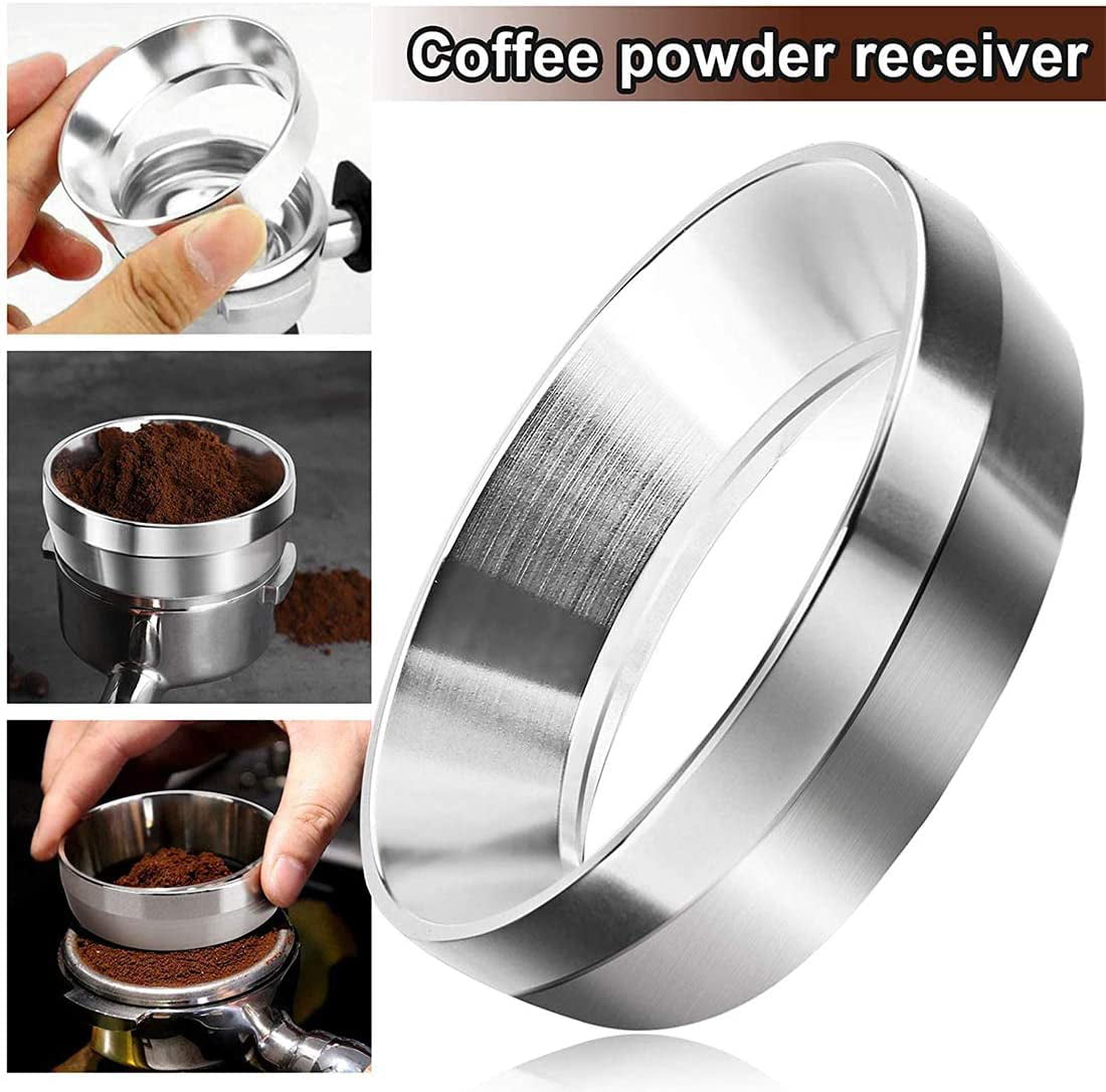 54mm Home Espresso Stainless Steel Coffee Dosing Ring Replacement Funnel Machine Accessories for Portafilter 54/58mm Coffee Dosing Ring