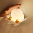 thumbnail image 3 of Luz nocturna de pato PP, lámpara de noche ajustable, recargable por USB, control táctil, lámpara de noche con apagado automático y soporte para teléfono con pies encantadores, lindos regalos, 3 of 5