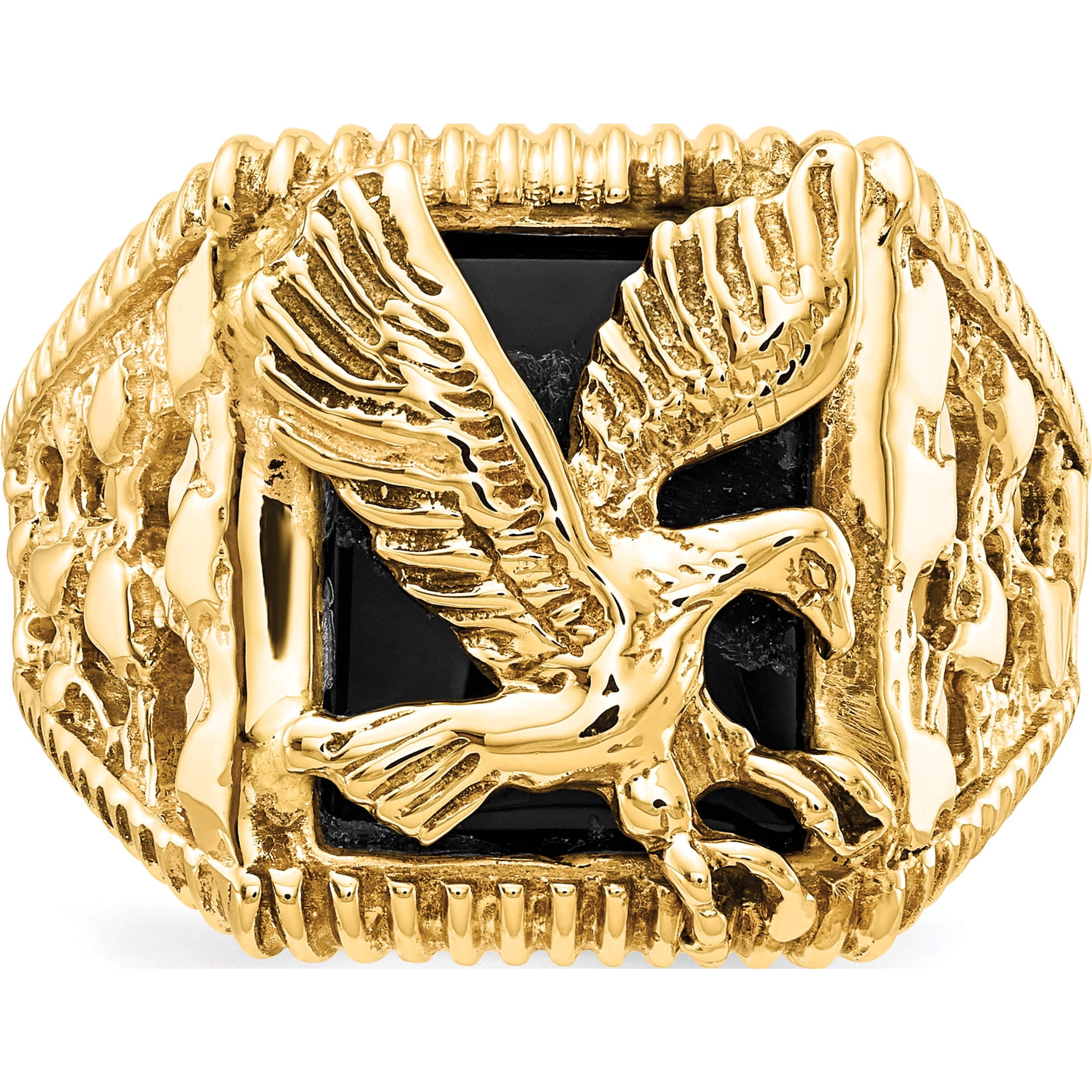 18K Two Tone Custom Made Eagle Diamond Ring 66205: buy online in NYC. Best  price at TRAXNYC.