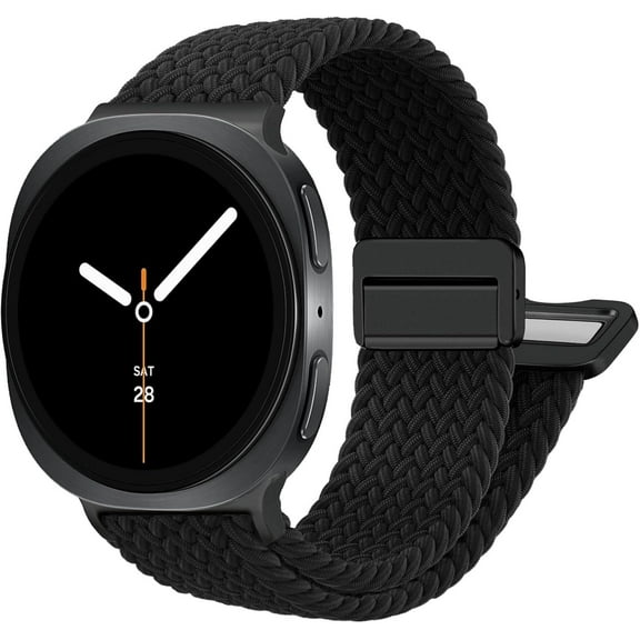 REQO Nylon Bands for Samsung Galaxy Watch 8 Band 40mm 44mm/ 8 Classic 46mm,No Gap Magnetic Fabric Braided Sport Strap for Galaxy Watch 8 Classic 46 mm/8 40 mm 44 mm men women
