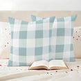 thumbnail image 4 of Pack of 2 Outdoor Pillow Covers 20x20 Inch Waterproof Aqua Plaid Throw Pillow Covers,Decorative Couch Pillow Shams Protectors Spring Summer Farmhouse Buffalo Checkered Patio Cushion Pillowcases, 4 of 8