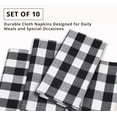 thumbnail image 6 of PurpleEssences Gingham Check Cloth Napkins Set of 10, 18x18 inches - Black and White, 6 of 8