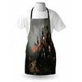 thumbnail image 3 of Fantasy World Apron Fantasy Fiction Themed Illustration in an Alien World with Three Figures, Unisex Kitchen Bib Apron with Adjustable Neck for Cooking Baking Gardening, Grey Orange, by Ambesonne, 3 of 3