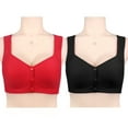 thumbnail image 3 of 2PC Women‘s Front  Side Buckle Lace Edge Without Steel Ring Movement Seamless Gathering Adjustment Yoga Sleep Large Bra, 3 of 3