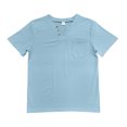 thumbnail image 4 of fatyb Mens Casual T-Shirts Summer Button V Neck Tee Pullover Solid Color Vacation Beach Tops with Pocket, 4 of 7