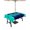 Teal Navy Blue, variant on Pink Navy Blue Flamingo Outdoor Tablecloth with Umbrella Hole, Summer Beach Coastal Modern Art Spillproof Waterproof Outdoor Table Cover, Patio Tablecloths for Party/Garden/Picnic, Round 54 inch