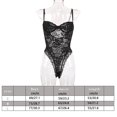 thumbnail image 4 of Mono sexy de encaje con encanto mono suave con tirantes para mujer, S, negro Jumpingount XX000118-02, 4 of 7