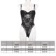 thumbnail image 4 of Mono sexy de encaje con encanto mono suave con tirantes para mujer, S, negro Vogacara XX000118-02, 4 of 7